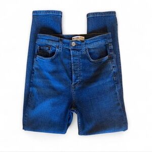 💜 RE/DONE Ultra High Rise Ankle Crop Blue Jeans - Medium Fade (27)